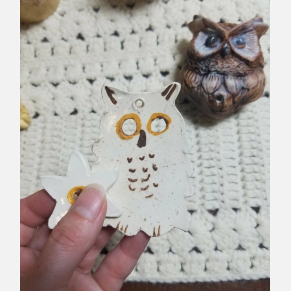Vintage Lot Of 5 Ceramic Owl Figures Etc Vintage Retro 70s - Picture 2 of 8